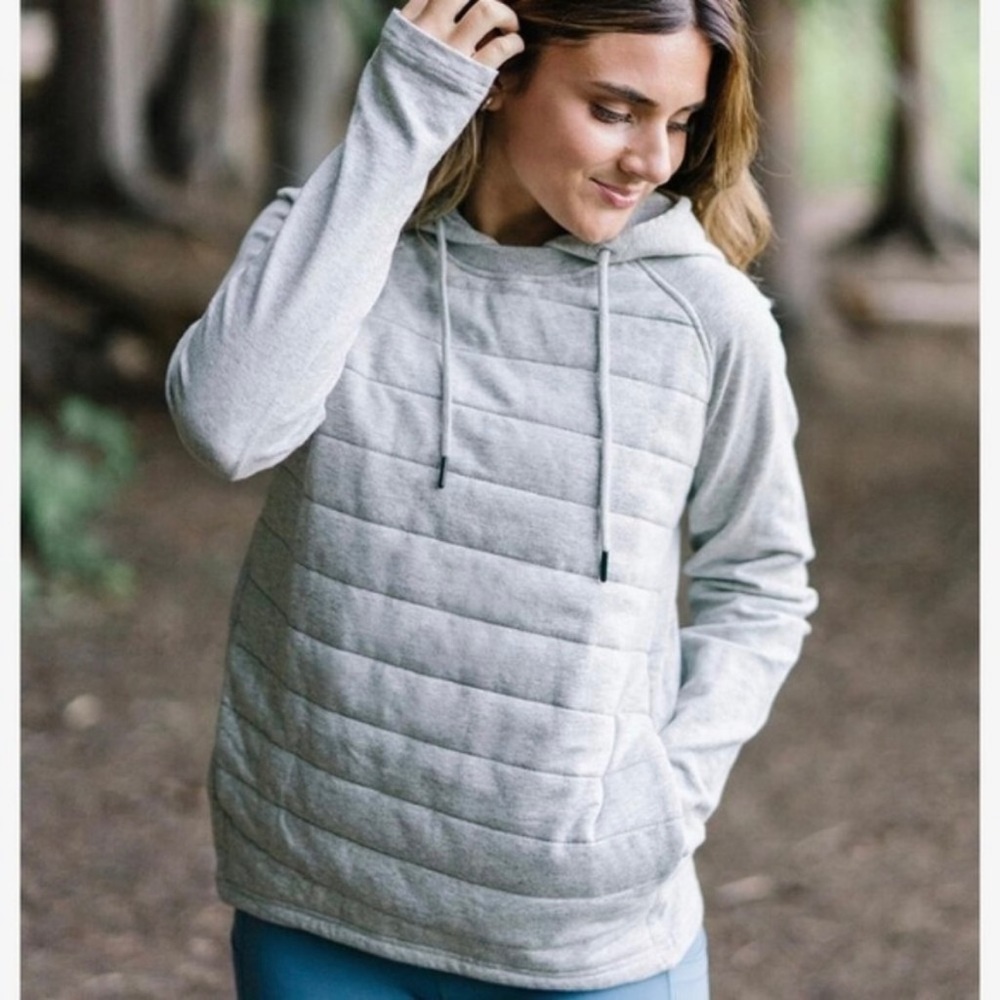 Zyia Gray Combo Pocket Sweatshirt Large